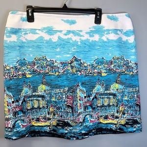 Talbots Venice Print Skirt, Plus Size Petite, 18WP